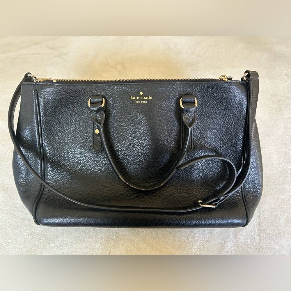 Kate Spade Black Leather Tote Bag